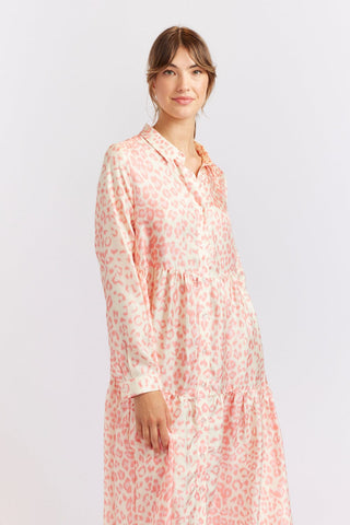 Alessandra Cashmere Dresses Hazel Silk Dress in Pink Animal