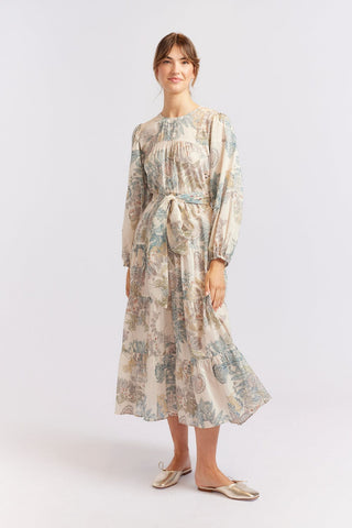 Alessandra Cashmere Dresses Jitterbug Cotton Silk Dress in Wheaten Aster