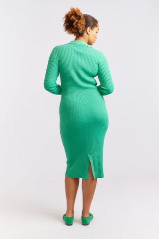 Alessandra Cashmere Dresses Luna Knit Dress in Emerald Lurex