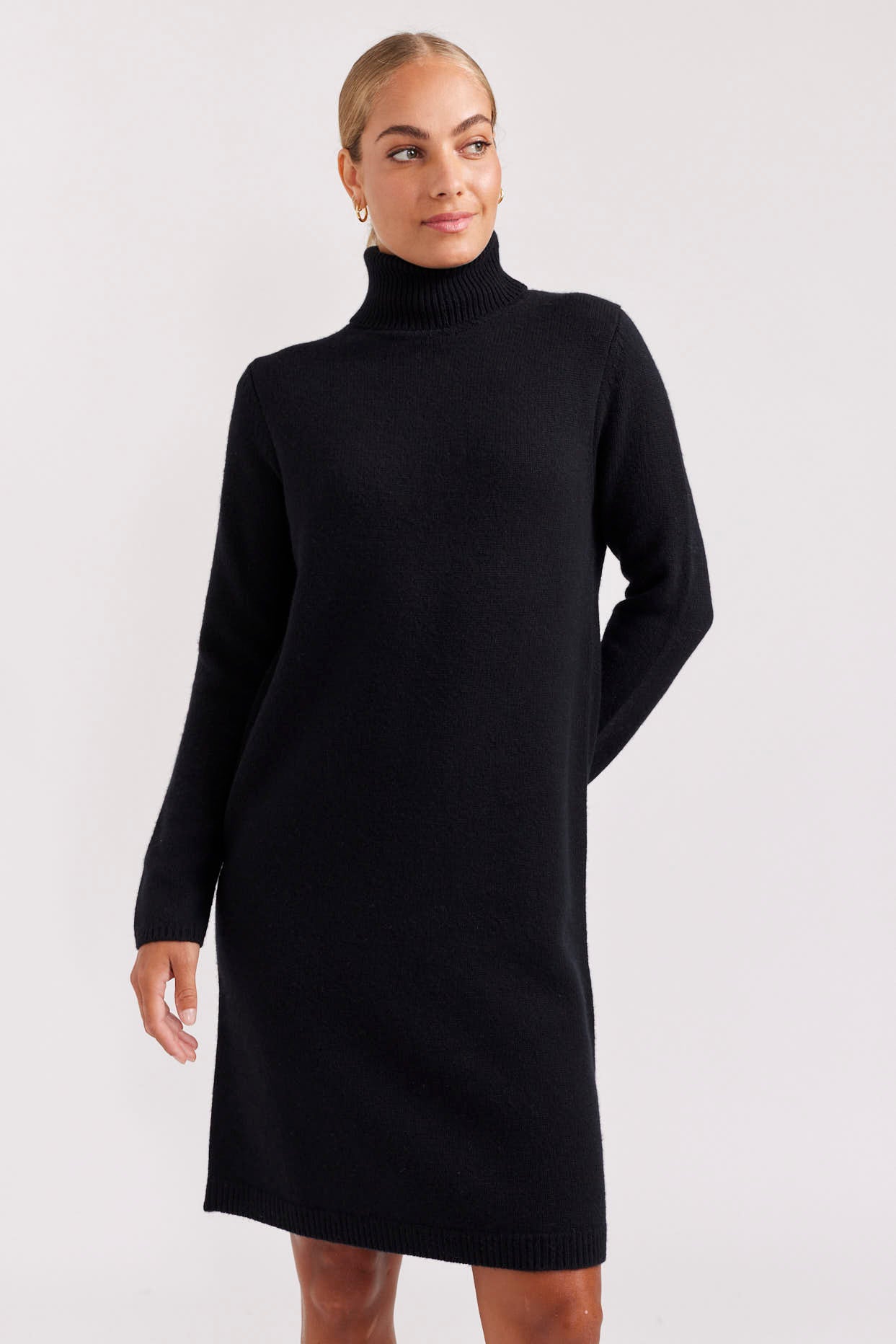 Alessandra Velma Merino Dress in Black