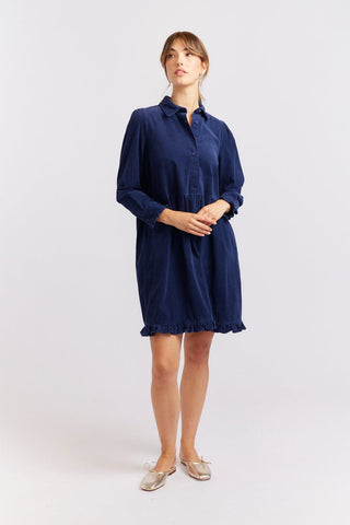 Alessandra Cashmere Dresses Willow Corduroy Dress in Navy