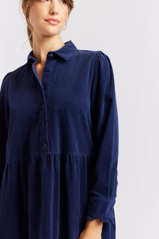 Alessandra Cashmere Dresses Willow Corduroy Dress in Navy