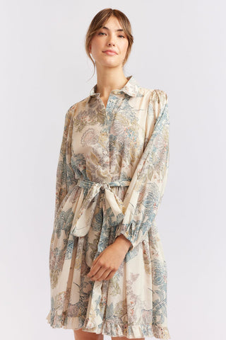 Alessandra Cashmere Dresses Willow Cotton Silk Dress in Wheaten Aster