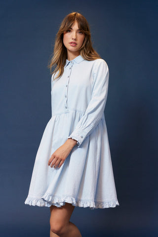 Alessandra Cashmere Dresses Willow Denim Dress in Pale Blue