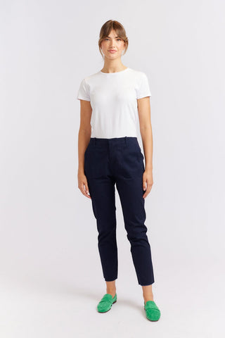 Alessandra Cashmere Pants Cypress Cotton Pant in Navy