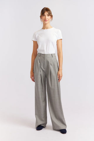 Alessandra Cashmere Pants Laurel Wool Pant in Ivory Houndstooth