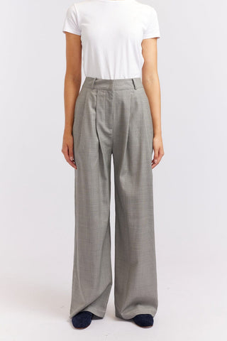 Alessandra Cashmere Pants Laurel Wool Pant in Ivory Houndstooth