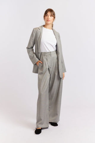 Alessandra Cashmere Pants Laurel Wool Pant in Ivory Houndstooth