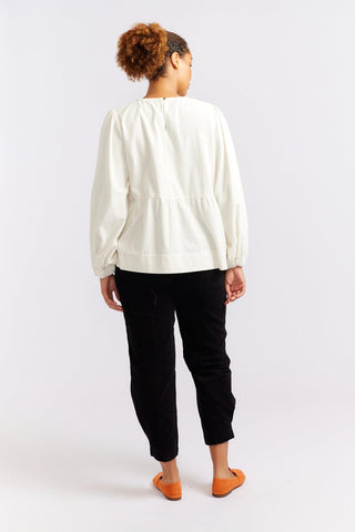 Alessandra Cashmere Pants Plush Corduroy Pant in Black