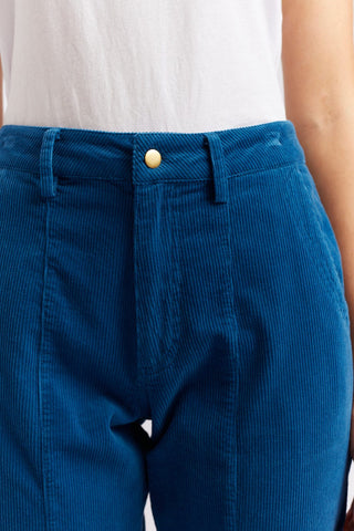 Alessandra Cashmere Pants Plush Corduroy Pant in Blue Steel