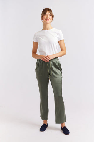 Alessandra Cashmere Pants Savannah Silk Pant in Fern