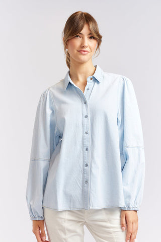 Alessandra Cashmere Shirts Ari Denim Shirt in Pale Blue