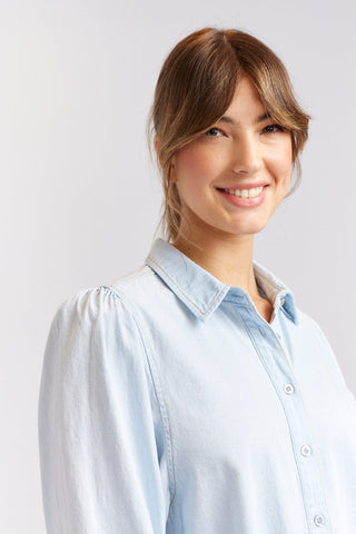 Alessandra Cashmere Shirts Ari Denim Shirt in Pale Blue