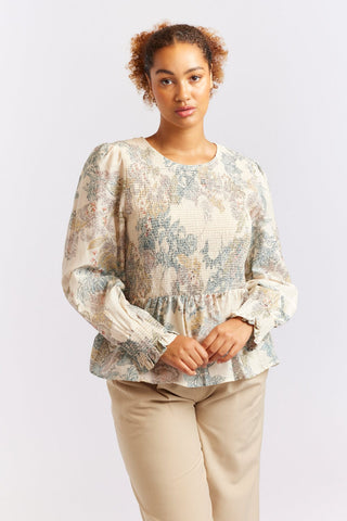 Alessandra Cashmere Shirts Jasmine Cotton Silk Shirt in Wheaten Aster