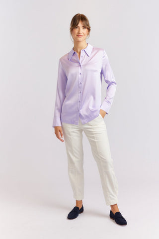 Alessandra Cashmere Shirts Primrose Silk Shirt in Lilac