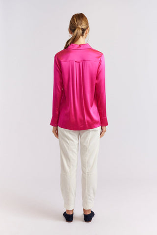 Alessandra Cashmere Shirts Primrose Silk Shirt in Magenta