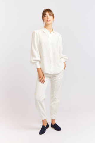 Alessandra Cashmere Shirts Soho Linen Shirt in Ivory