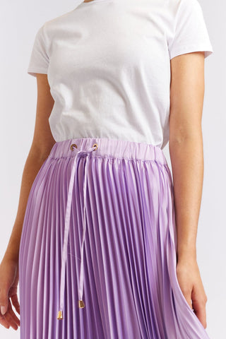 Alessandra Cashmere Skirt Cosmos Pleated Skirt in Lavender