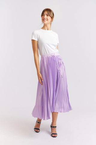 Alessandra Cashmere Skirt Cosmos Pleated Skirt in Lavender