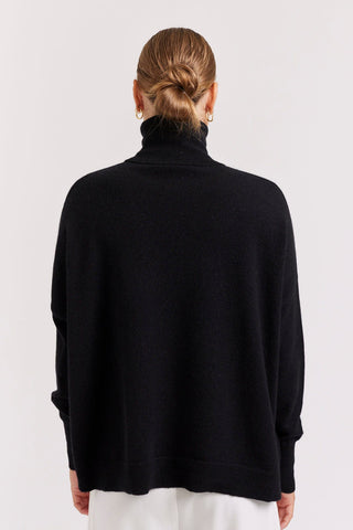Alessandra Cashmere Sweater A Polo Bay Cashmere Sweater in Black