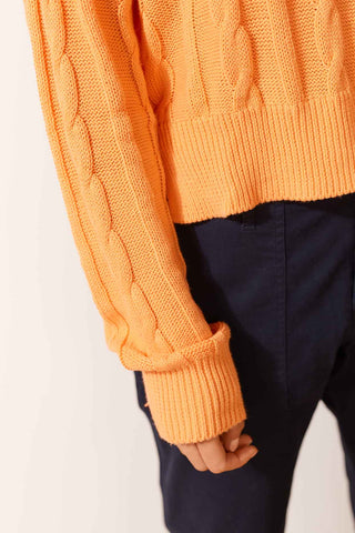 Alessandra Cashmere Sweater Amber Cotton Sweater in Fanta