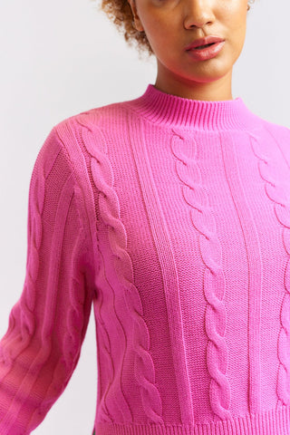 Alessandra Cashmere Sweater Amber Cotton Sweater in Hot Pink