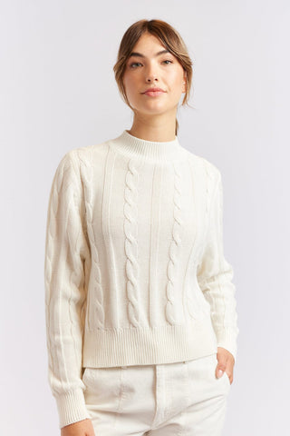 Alessandra Cashmere Sweater Amber Cotton Sweater in Ivory