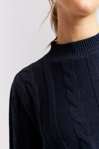 Alessandra Cashmere Sweater Amber Cotton Sweater in Navy
