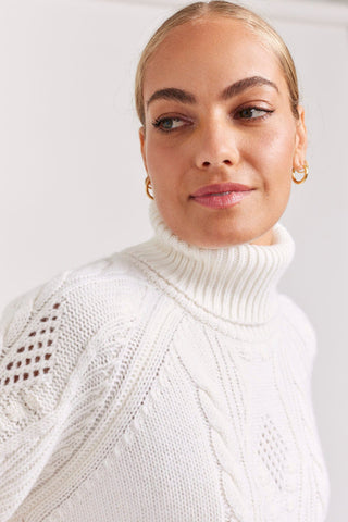 Alessandra Cashmere Sweater Dealia Polo in Cream