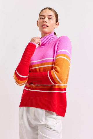 Alessandra Cashmere Sweater Gia Polo in Lipstick