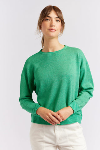 Alessandra Cashmere Sweater Hightide Sweater in Emerald Lurex