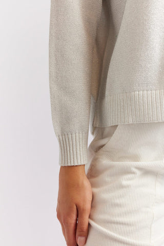 Alessandra Cashmere Sweater Hightide Sweater in Ivory Lurex