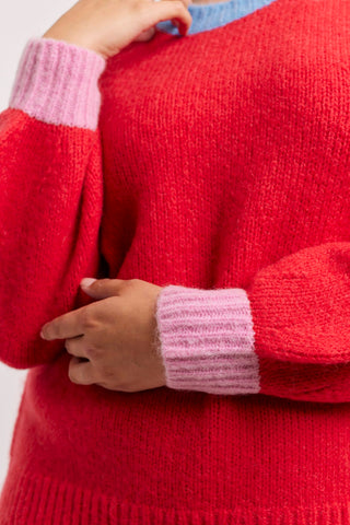 Alessandra Cashmere Sweater Kingston Mohair Sweater in Tomato