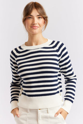 Alessandra Cashmere Sweater Musketeers Cotton Sweater in Navy