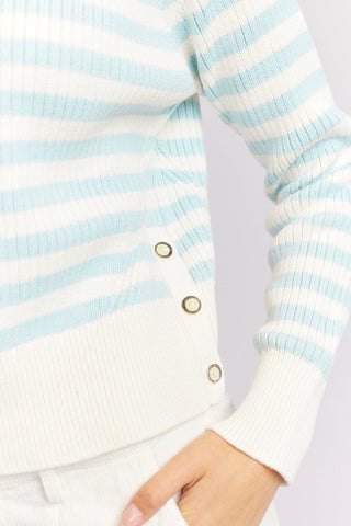 Alessandra Cashmere Sweater Musketeers Cotton Sweater in Water
