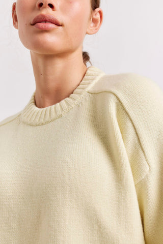 Alessandra Cashmere Sweater Polly Sweater in Pale Lemon