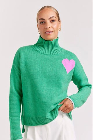 Alessandra Cashmere Sweater Ronnie Polo in Pine