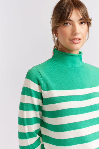 Alessandra Cashmere Sweater Sorrel Cotton Sweater in Emerald