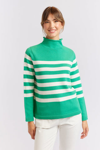 Alessandra Cashmere Sweater Sorrel Cotton Sweater in Emerald