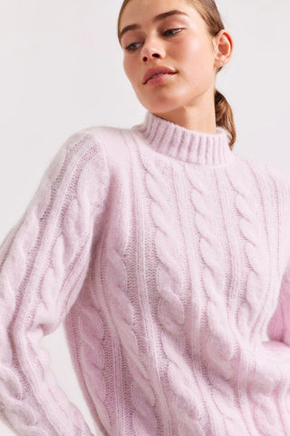 Alessandra Cashmere Sweater Teddy Mohair Sweater in Musk