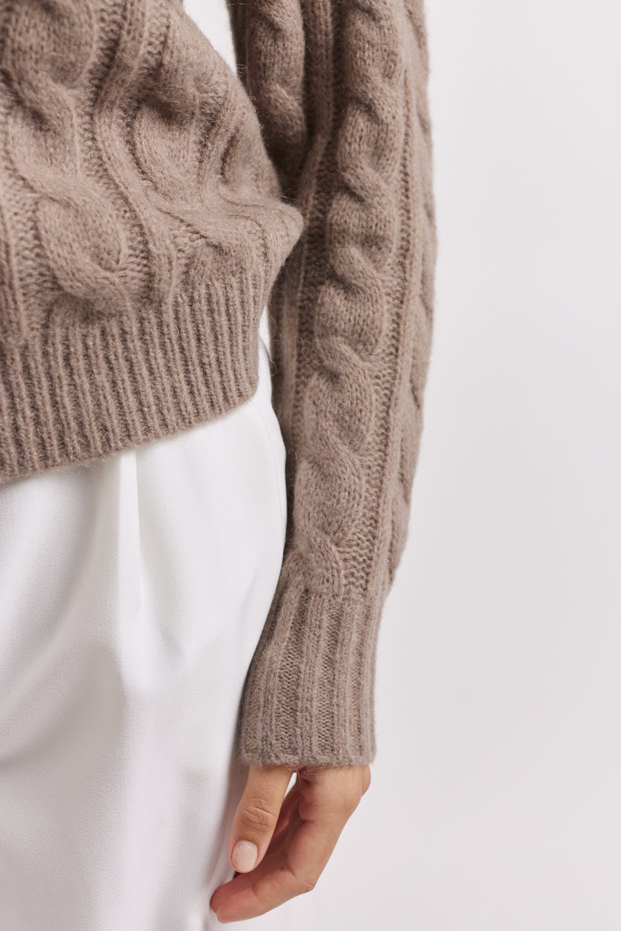 Plush mohair brown sweater