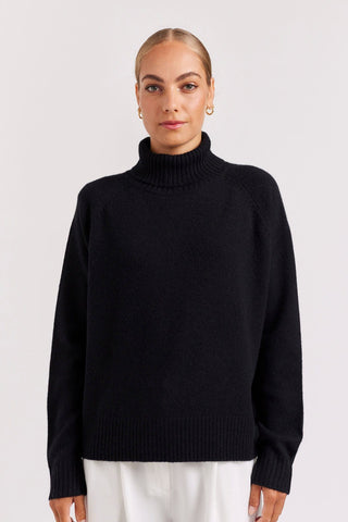 Alessandra Cashmere Sweater Toastie Polo in Black