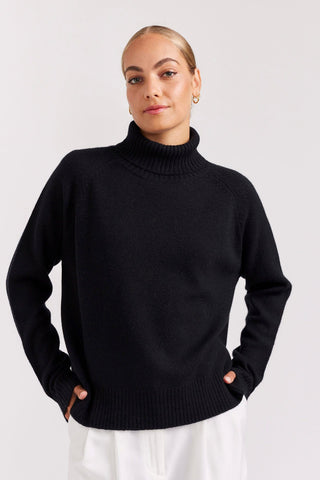 Alessandra Cashmere Sweater Toastie Polo in Black