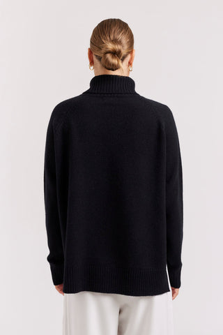 Alessandra Cashmere Sweater Toastie Polo in Black