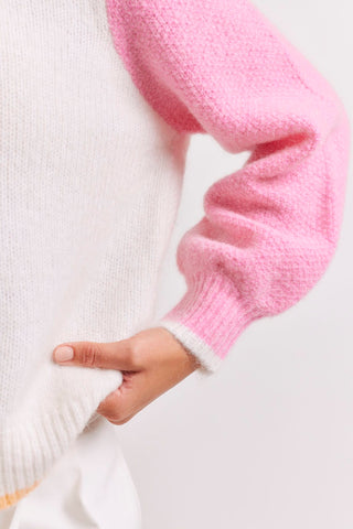 Alessandra Cashmere Sweater Vovo Mohair Sweater in Milk