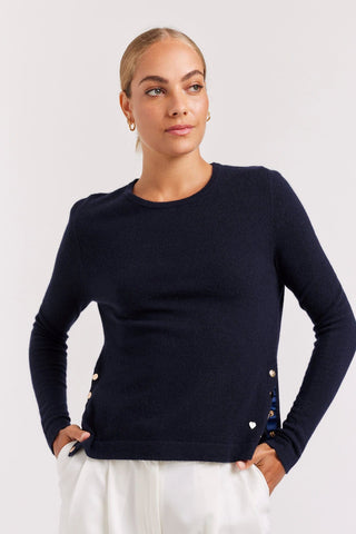Alessandra Cashmere Sweater What A Stud Cashmere Sweater in Navy