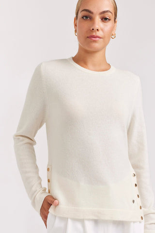 Alessandra Cashmere Sweater What A Stud Cashmere Sweater in White
