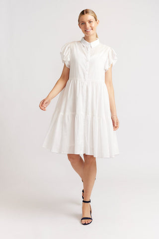 Alessandra Dresses Elle Dress in White Voile