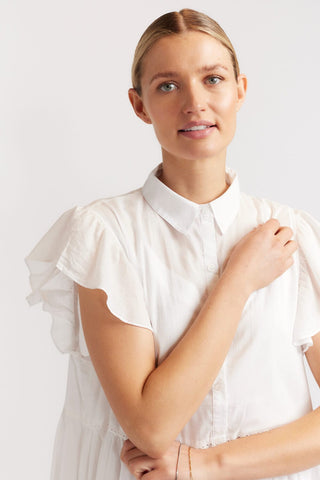 Alessandra Dresses Elle Dress in White Voile