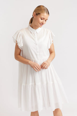 Alessandra Dresses Elle Dress in White Voile